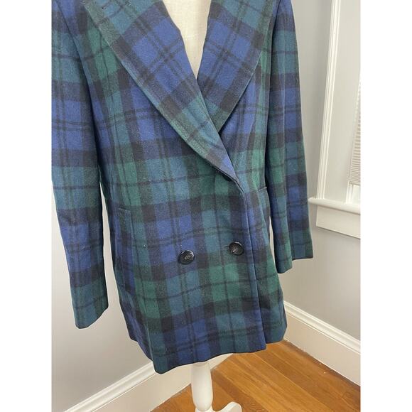 Pendleton Coat Jacket Womens Green/blue Tartan Plaid Wool Sz 8 - Picture 7 of 11